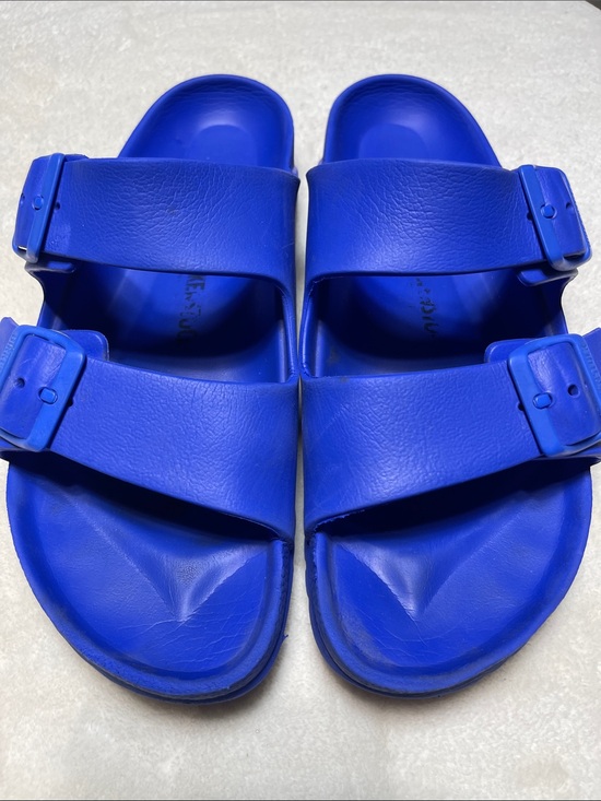 Birkenstock Shoes - Birkenstock Unisex Royal Blue Two-Strap EVA Slide Sandals Size 9 Women’s 8 men’s